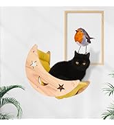 DITOSH Cat Hammock Moon Bed Wall Mounted Shelf Cat Wall Shelves and Perches Solid Wood Cat Wall F...