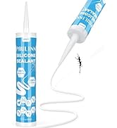 PAULINN White Silicone Caulk, 100% Silicone Waterproof Sealant Adhesive Caulking Tool for RV Mari...