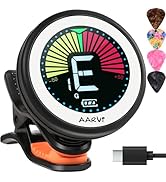 Clip on guitar tuner rechargeable, for all instruments, acoustic/electric guitar, ukulele, bass, ...