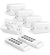 SURAIELEC Wireless Remote Control Outlet Switch Kit - 5 Outlets + 2 Remotes, 15 AMP, 100FT Long R...