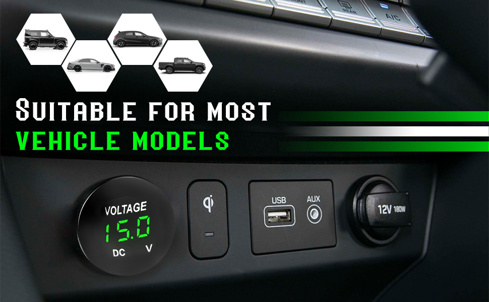 The digital voltmeter is versatile and compatible with most 12V to 24V vehicles