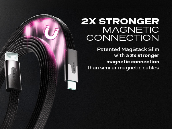 magstack statik magtame anti-tangle tangle-free magnetic flat foiled charging cable usb-c usb c usbc