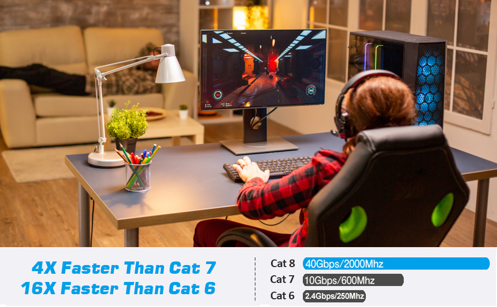 cat 7 ethernet cable ethernet cables internet cat8 LAN network high-speed cord gaming rj45 long 6 5