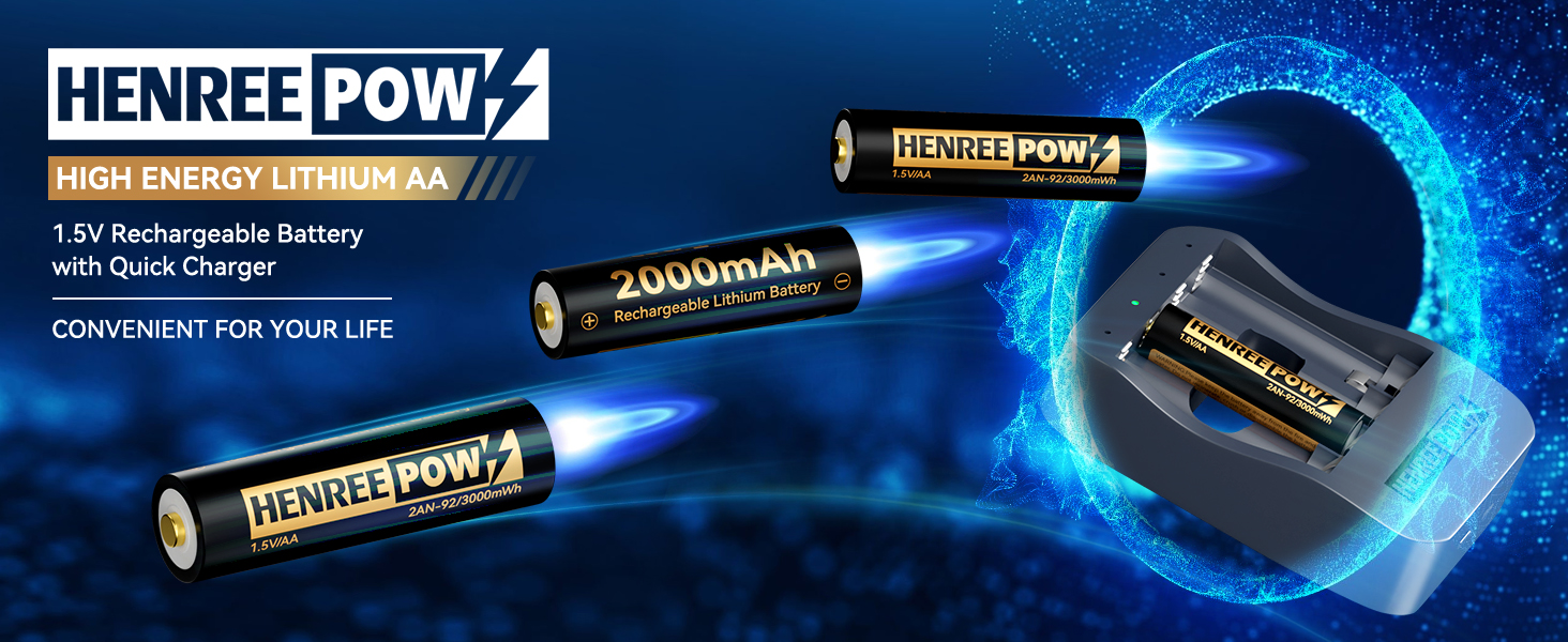 1.5V AA Lithium Batteries 3000 mWh