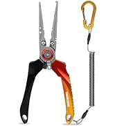 TRUSCEND Fishing Pliers Kit with Fishing Wacky Rig Tool, Saltwater Resistant Teflon Coated Multi-...
