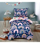 Btargot 4 Pieces Ultra Soft Toddler Bedding Set, Cartoon Love Hearts Suns and Stars Rainbow Patte...