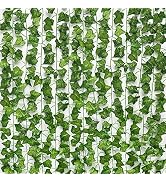 JPSOR 24pcs Fake Vines Fake Ivy Leaves Artificial Ivy, Ivy Garland Greenery Vines for Bedroom Dec...