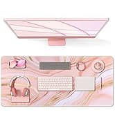 Anyshock Rose Gold Desk Mat, Gaming Mouse Pad Large, XXL Desk Pad Mat with Non-Slip Rubber Base, ...