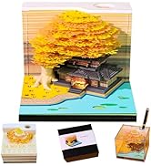 Cowenhey 3D Time Piece Calendar, 2026 Desk Calendar With LED Light, 3d Tree Memo Pad Creative Des...