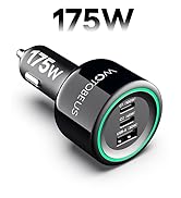 WOTOBEUS 175W Car Charger Dual USB C Adapter: PD 100W &amp; PPS 45W - Super Fast Charging for iPhone ...