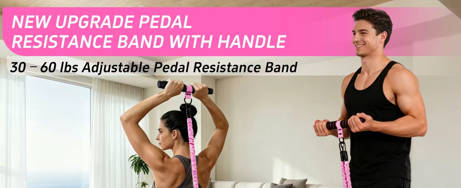 pedal resistance band with handle