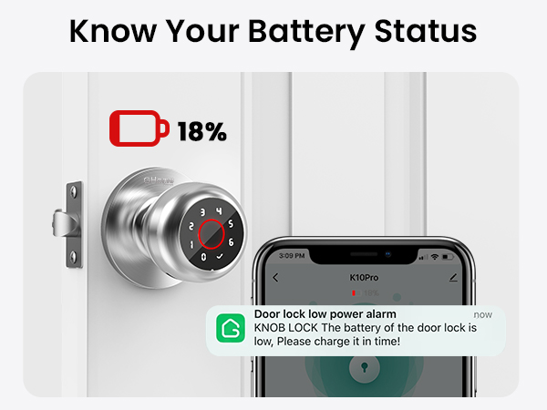 ghome smart door knob for family secure lock fingerprint