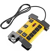 FENJIKRONIX 8 Outlet Heavy Duty Surge Protector Power Strip with USB Ports, 15A 2000J, Metal Indu...