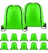 NACHLYNN 12 Pieces Drawstring Backpack Bulk Fruit Green Sports Bag Nylon Draw String Sport Bag To...