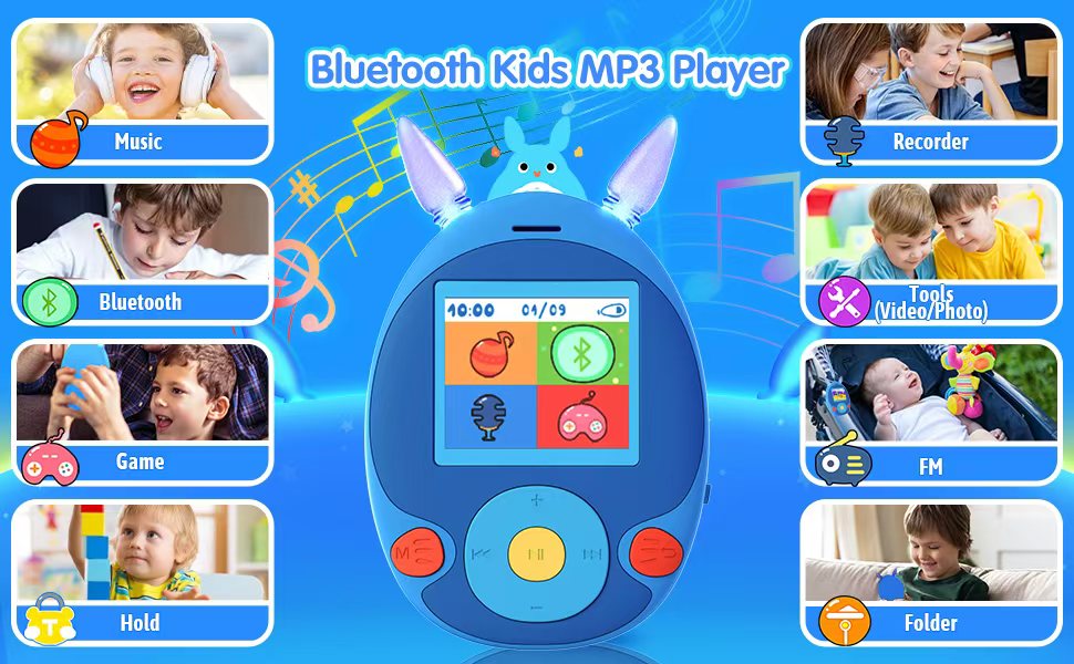 MP3 Player for Kids, KidsMP3 Player,Kids MP3 Player with Bluetooth,MP3 Music Player for Kids