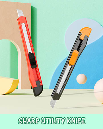 Box Cutter Retractable, Utility Knife 9MM Wide Snap-Off Blades, Exacto Knife