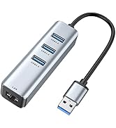 USB 3.0 to Ethernet Adapter,ABLEWE 3-Port USB 3.0 Hub with RJ45 10/100/1000 Gigabit Ethernet Adap...