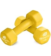 Fitness Alley Neoprene Coated Workout Dumbbells set of 2 – Anti Roll, Non Slip with Smooth Grip F...
