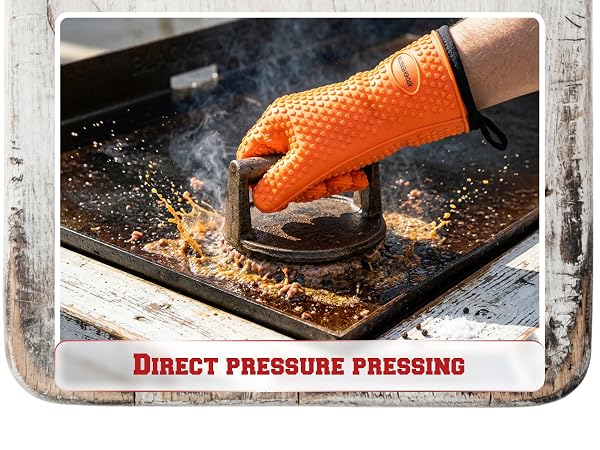 KITCHEN PERFECTION Silicone Oven &amp; Griddle Gloves -Extreme Heat Resistant BBQ
