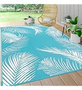 Pauwer Outdoor Rug Waterproof, 5'x8' Reversible Outdoor Plastic Straw Rug, Outdoor Patio Camping ...
