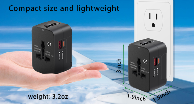 compact size lightweight travel essential small portable mini travel plug adapter power adapter