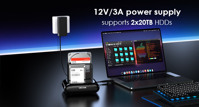 WAVLINK Dual Bay Hard Drive Docking Station