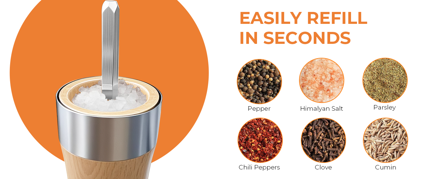 Refillable Salt Pepper Grinders