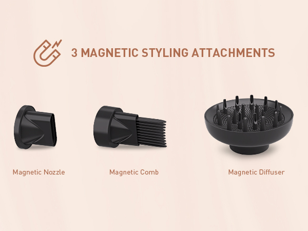 3 MAGNETIC STYLING ATTACHMENTS