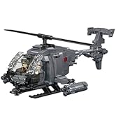 BDYDT AH-6i Helicopter Model Building Blocks Set(400PCS)-Military Historical Collection Model.Toy...