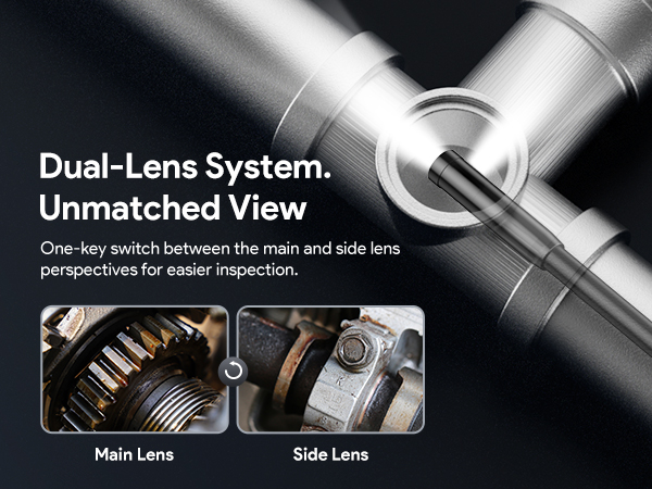 DEPSTECH Endoscope Camera with Ligh Dual Lens Inspection Borescope for iPhone &amp;amp;amp; Android