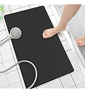 SONGZIMING Shower Mat Non Slip Without Suction Cups, 32x17 Inch, Bath Mat with Drain, Loofah Mat ...