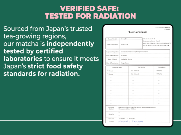 matcha certifications of quality