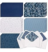 100 Blank Blue Note Cards w/Envelopes &amp; Stickers, 4 x 6 Bulk Boxed Set of All Occasions Greeting ...