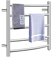 Tangkula Towel Warmer, Wall Mounted Curved Towel Drying Rack, Electric Heated 5 Bars Towel Warmer...