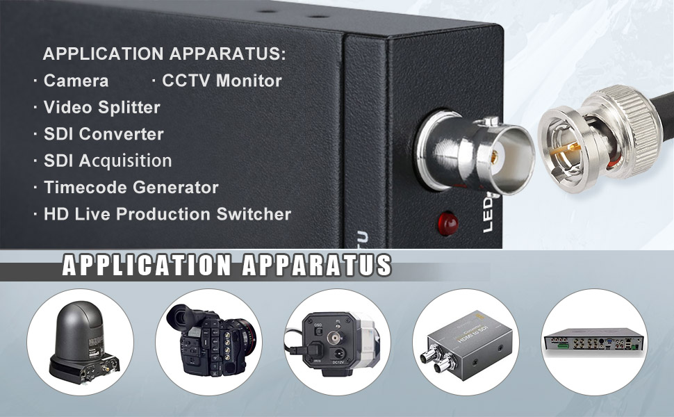 HD-SDI RG6 BNC Cable - Black- for HD-Serial Digital Video Camera Transfer sdi converter etc.
