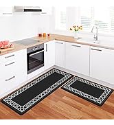 LuxStep Kitchen Mat Set of 2 Anti Fatigue Mat, PVC Non Slip Kitchen Rugs and Mats Waterproof Memo...