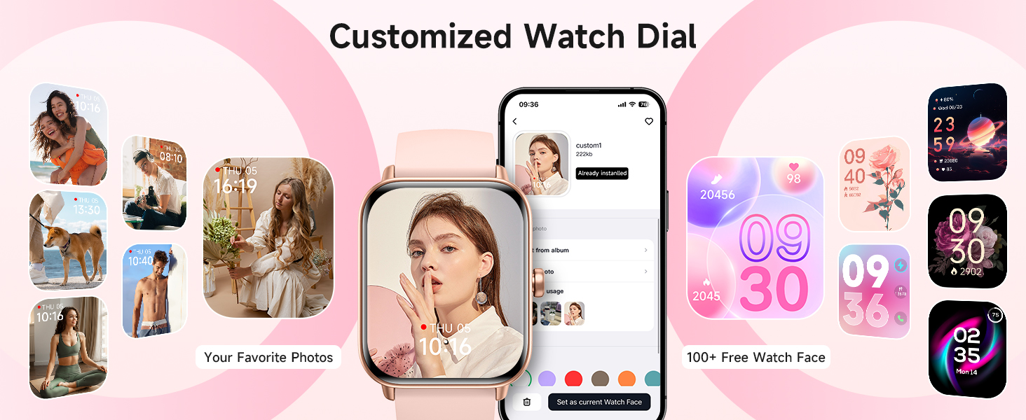 Smart Watch for Women Android &amp;amp; iPhone, Alexa Built-in, activity fitness tracker