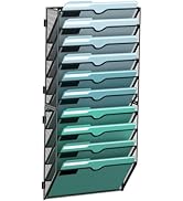 SUPEASY 10-Tier Wall File Organizer, Hanging Wall Files for Papers, Folders, Magazines, Wall Orga...
