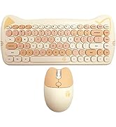 Wireless Mouse and Keyboard, Cute Cat Keyboard Mouse Combo for Present,2.4G Cordless Computer Mic...