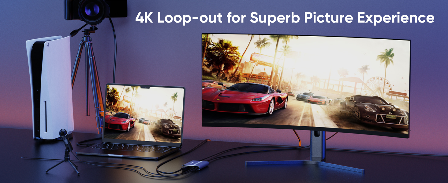 4K 60fps Audio Video HDMI Game Capture