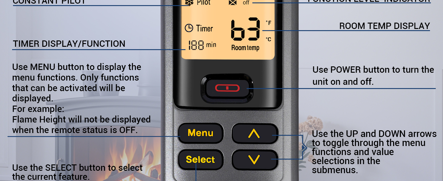 2166-330 Fireplace Remote Control Transmitter for Heat N Glo