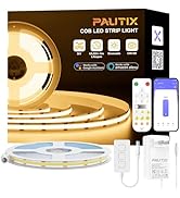 PAUTIX COB LED Strip Light 32.8ft/10m 4800LEDs Warm White 2700K,Compatible with Alexa/Google Assi...