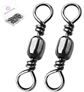 Natufish Fishing Barrel Swivels - 50Pcs Solid Ring Rolling Swivel Connector High Strength Fishing...