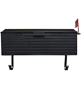 Oakland Living AZ620-BLACK Black Patriotic Metal Outgoing Mail Flag and Newspaper Hangers Wall Mo...