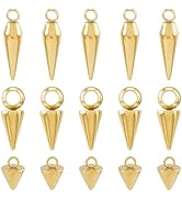 DICOSMETIC 24Pcs Cone Charm 3 Sizes Spike Pendants Stainless Steel Charms Punk Style Charms Hipho...