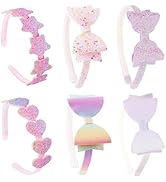 6 pcs Girls Headbands Sweet Girl Hair Accessories Glitter Bow/Flower/Star Hairband Cute Head band...