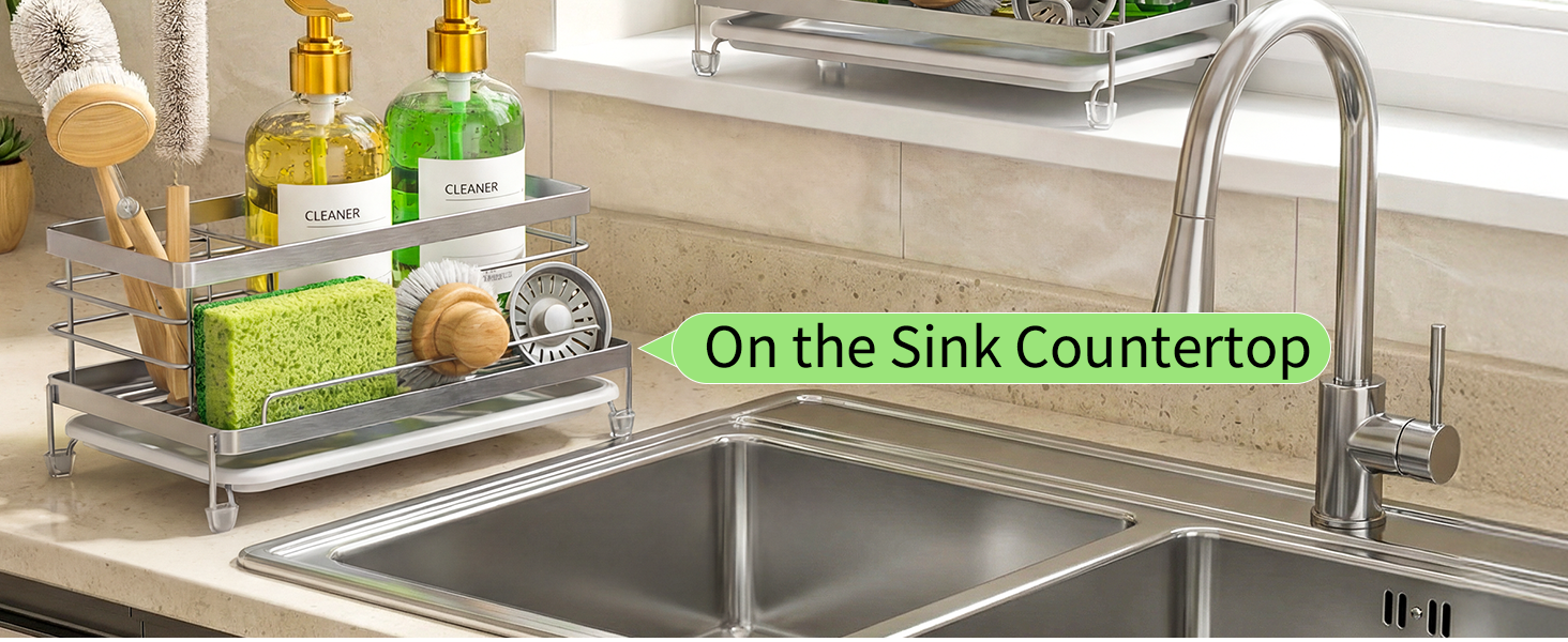 soap and sponge holder for the kitchen sink