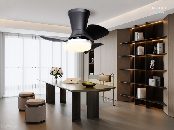 low profile modern ceiling fans with lights remote flush mount white black