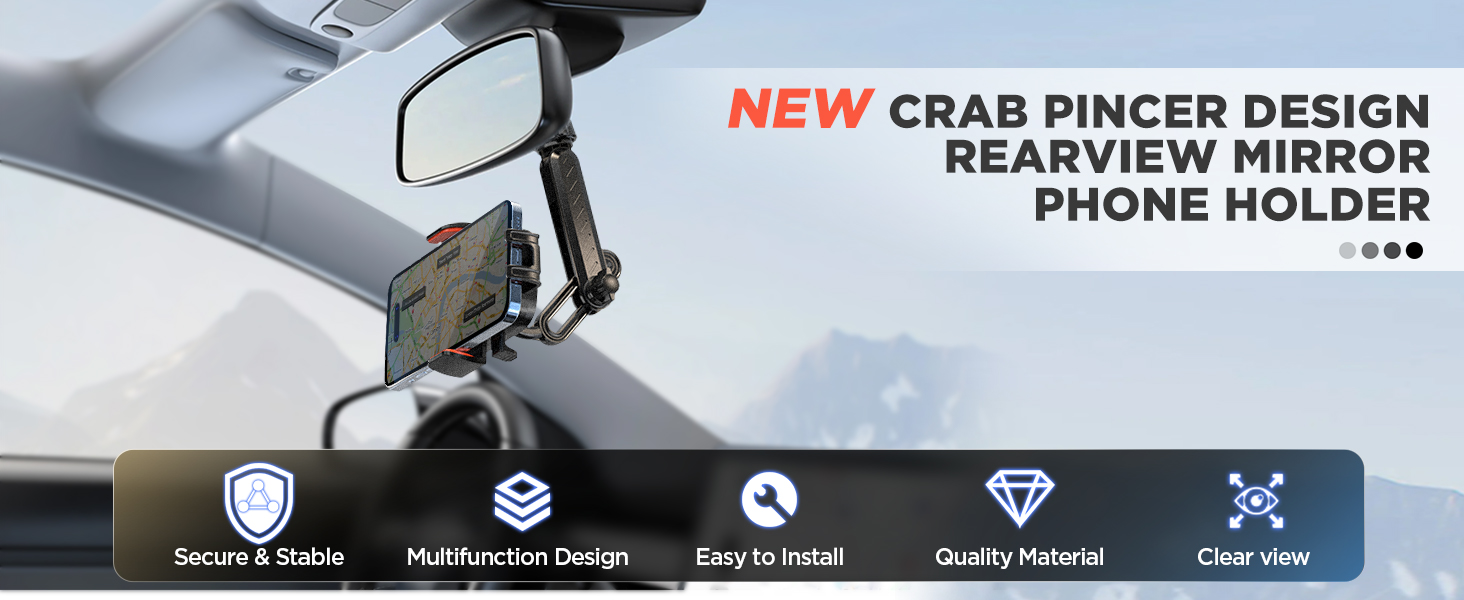 rear view mirror phone holder