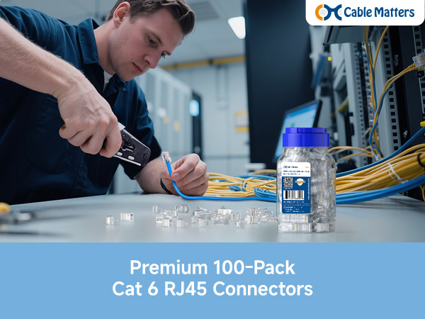 Premium 100-Pack Cat 6 RJ45 Connectors